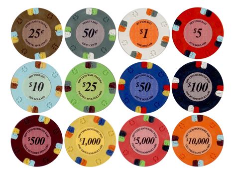 casino chip denominations by color